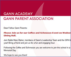 Gann Academy Coffee & Schmooze
