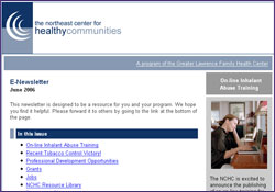 Northeast Center for Healthy Communities Newsletter